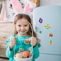 Miniatyrbild 7 av 7: Diamantmålning Påsk Barn, Diamantmålning Komplett Set, 24 st Diamantmålning Dekal Påskägg Kanin, Diamantmålning Flicka 24 Bitar