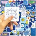 Miniatyrbild 5 av 5: IC 59 st/set Blå Smiley Stickers Tecknade Graffiti Stickers DIY Lug