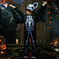 Miniatyrbillede 5 af 7: Skeletkostume til børn, Halloween gløder i mørket flot kjole outfit til karnevalsfest 3-10 år fladdermus 4-6 Jahre