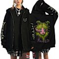 Miniatyrbilde 4 av 5: Melanie Martinez Portals Hetter med Tegneserieglidelås - Hip Hop Streetwear Jakker for Menn og Kvinner - Oversized Y2K Klær - Svart3 Black3 S