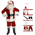 Pikkukuva 6 / 7: Joulupukki-asu 7 osaa, jouluasu aikuisille, cosplay-joulupukkiasu plus joulupukki plus santa xl puls (180-195cm)