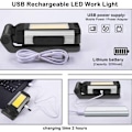 Miniatyrbild 5 av 5: Vikbar Arbetslampa i Aluminiumlegering 7 Lägen COB USB Uppladdningsbar Magnetisk Bärbar Mekanikerlampa för Bilreparation Nödsituation Grå, DUBUNS