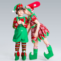 Miniatyrbilde 6 av 7: Fe-kostyme for barn, jenter og gutter, julefe-kostyme, julefe-onesie til julekarnevalfest (104-140) 3-10 år Pojkar 4-6 Jahre