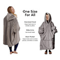 Miniatyrbillede 4 af 4: Oversize hættetrøje i blødt fleece - grå