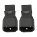 Pikkukuva 1 / 5: Iec320 C14 - C9 virtajohdon sovitin, uros-naaras, 6A 250V, virtapistokeadapteri PDU-palvelimelle, UPS-pistokkeelle, 2 kpl