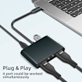 Miniatyrbild 2 av 4: Usb C till Dual Hdmi Adapter 4k 60hz, 4 i 1 Typ C till Dual Hdmi, Usb 3.0 Port, Usb C Pd Laddning Kompatibel Med Mac Os, Windows, Android, Linux Usb C De