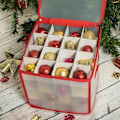 Miniatyrbillede 2 af 5: Opbevaringsboks til julepynt, 64 rum Julekugle-arrangør Julelysboks Dekorationer Beholder med lynlåse (3-c-6)