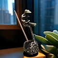 Miniatyrbillede 5 af 5: IC Groda Statue Røgelse Pind Holder Boligindretning Mini Bærbar A1