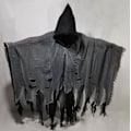 Pikkukuva 3 / 9: Halloween-viitta aikuisten ja lasten zombipukuun, kalloviitta rekvisiitta kauhuhaamu tie MJ51 One Size Brown