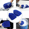 Miniatyrbillede 5 af 5: Stk. Bilvaskehandske, Chenille Mikrofiber Bilvask Rengøringshandsker Vandtæt Ridsefri Mikrofiber Bilvaskehandske til Bilrengøring (Blå, fra DEBU
