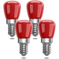 4-pak ru00f8de LED-pu00e6rer E14 3W E14, dekorative ru00f8de LED-pu00e6rer E14, 25W erstatning, velegnet til omgivende belysning, Halloween, jul [Energiklasse F]