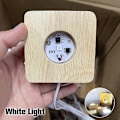 Miniatyrbillede 1 af 7: Træ LED Lys Display Base Krystal Glas Resin Kunst Ornamen White Light