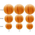 Miniatyrbillede 2 af 5: IC Runde hængende papirlygte dekorationer til fest bryllup fødselsdag Baby shower tilbehør, 12'', 10'', 8'', 9 stk - Orange