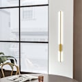 Miniatyrbillede 1 af 4: Minimalistisk guld lineær LED væglampe, hvidt lys 100 cm