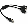 Miniatyrbillede 2 af 5: RJ45 Netværks Splitter Adapter Kabel 1 Han til 2 Hun Socket Porte LAN Ethernet Kabel Netværks Splitter Adapter
