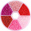 Pikkukuva 2 / 7: Sekaväriset lasihelmet - Mini Rocailles -helmisarja DIY-askarteluun PINK