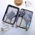 Miniatyrbilde 2 av 4: Pakke-kuber for koffert, 7 stk Reisebagasje Pakkeorganisatorer Vanntette Reisevesker Klær Sko Kosmetikk Toalettsaker Oppbevaringsposer gray