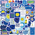 Miniatyrbild 1 av 5: IC 59 st/set Blå Smiley Stickers Tecknade Graffiti Stickers DIY Lug