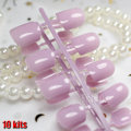 Miniatyrbillede 1 af 4: 240 stk. Candy Nail Design Kit Tips Lyselilla Nem DIY Runde Korte Fuldindpakkede Akryl Falske Negle til Finger Patch Manicure