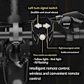 Miniatyrbillede 4 af 5: Nyt smart cykellygtesæt USB genopladelig cykel blinklys cykling lanterne tilbehør LED baglygte