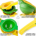 Miniatyrbillede 3 af 5: Metal 2-i-1 Citron- og Limepresser - Håndpresser til Citron - Manuel Citruspresser med Maksimal Udtræk []