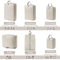 Miniatyrbilde 2 av 5: Koffert Organizer Kompresjonspakkeposer - 6-delt pakkekuber Kompresjonskoffert Organizer, Set Organizer beige