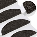 Miniatyrbillede 1 af 8: vidaXL Selvklæbende trappetrinmåtter 15 stk. 56x17x3 cm Sort Black Svart