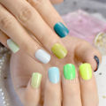Miniatyrbillede 1 af 5: Engros korte fulde neglespidser 10 kits Candy Pure Color Acrylic Kvinde Bær Falske Færdige Negle til Makeup Manicure Værktøj N206