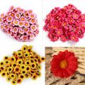 Miniatyrbillede 4 af 5: IC 100 stk. kunstige Gerbera Daisy Silkeblomster Hoveder Til DIY Bryllup Pink