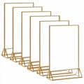 Miniatyrbillede 1 af 5: Akryl Guld Rammer Skilteholder 4x6, Dobbeltsidet Bordmenu Display Stand, Bordnummerholder til Bryllup (6-pak)