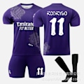 Miniatyrbilde 1 av 9: Real Madrid Y3 lilla fellesutgave 5 Bellingham 7C Row Vinicius No. 10 fotballuniformsett Purple size 11 socks 16#