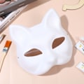Miniatyrbillede 5 af 6: 6/10/12 stk. Maske Kattemaske Blanke Masker Hvidt Dyr 6