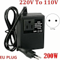 Miniatyrbild 2 av 5: 220V till 110V, 200W transformator, med europeisk kontakt, för reducerad spänning...DEBUNS