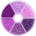 Miniatyrbilde 2 av 7: Blandet farge glassperler - Mini Rocailles perle sett for DIY-håndverk purple