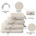 Miniatyrbilde 3 av 5: Koffert Organizer Kompresjonspakkeposer - 6-delt pakkekuber Kompresjonskoffert Organizer, Set Organizer beige