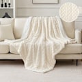 Miniatyrbillede 4 af 5: 100x150cm Tæppe Sherpa Fleece Kast i Blød og Plysset Uld med Varmende Luv for at Hjælpe Dig med at Sove Bedre til Baby Seng Beige