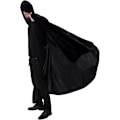 Miniatyrbillede 3 af 7: Halloween-kappe til voksne mænd og kvinder, vampyr-heks kostume med hætte, sort fløjl kappe til rollespil, flot kjole