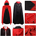 Miniatyrbillede 3 af 7: Halloween kappe, kappe cosplay kappe rekvisitter til halloween-masquerade With a hat 120