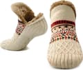 Varma halkfria toffelsockor med plyschfoder och elastisk ankelmudd för män och kvinnor inomhusbruk storlek 46 49 beige