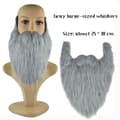2 STK. Falsk Skæg Langt Fluffy Skæg GRÅ Grå Gray