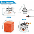 Miniatyrbilde 2 av 5: Camping Stove, Bærbar 3500W Sammenleggbar Gasskomfyr Vindtett Gassbrenner med Tenningsknapp for Fotturer/Utendørs/Piknik/BBQ/Ryggsekktur/Trekking, DEBUNS