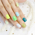 Miniatyrbillede 3 af 5: Engros korte fulde neglespidser 10 kits Candy Pure Color Acrylic Kvinde Bær Falske Færdige Negle til Makeup Manicure Værktøj N206