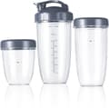 Mixertillbehör passar NutriBullet, Ersättningsmuggar: Kort (18oz), Hög (24oz), Kolossal (32oz) med lock
