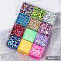 Miniatyrbilde 2 av 4: Grenseoverskridende bestselgende paljettgel-flashpulver havfrue limfri lapp barnas forestilling nattklubb scene sminke makeup 12 color box-10