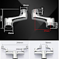 Miniatyrbillede 2 af 3: Brusearmbuefitting, messing albue reduceringsfitting, justerbar drejearm, vægarmbuefitting, offset fitting 1/2 3/4, krom A, af DEBUNS