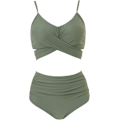 Miniatyrbild 5 av 5: Kvinnors höga midjebandage bikini set wrap tvådelad push up S