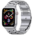 Miniatyrbilde 1 av 5: IC Kompatibel med Apple Watch-reim 42/44/45 mm, reim i rustfritt stål, Apple Watch Series 7/6/5/4/3/2, 38 mm 40 mm 41 mm svart