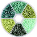 Miniatyrbilde 2 av 7: Blandet farge glassperler - Mini Rocailles perle sett for DIY-håndverk Green