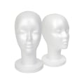 Miniatyrbild 2 av 3: TG Vit skum skyltdocka Head Display, frigolit peruk huvud (2-pack)