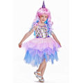 Miniatyrbilde 3 av 6: Unicorn Jente Halloween Kostyme Sett for Barn Blå 4-6 år